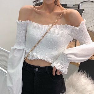 LUCUNA Off The Shoulder Crop Top